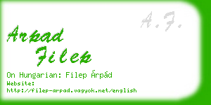 arpad filep business card