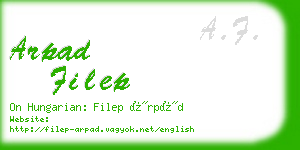 arpad filep business card